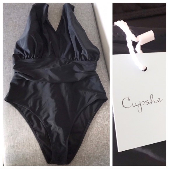 Cupshe Other - CUPSHE + Size Ruched One Piece Swimsuit Black XXL